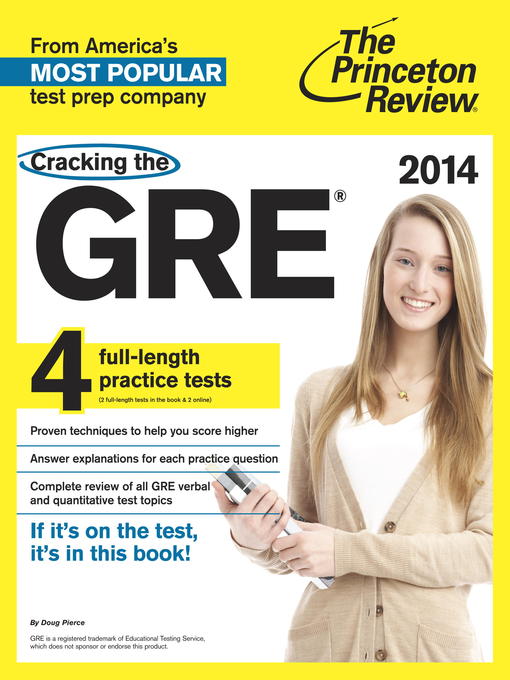Title details for Cracking the GRE with 4 Practice Tests, 2014 Edition by Princeton Review - Available